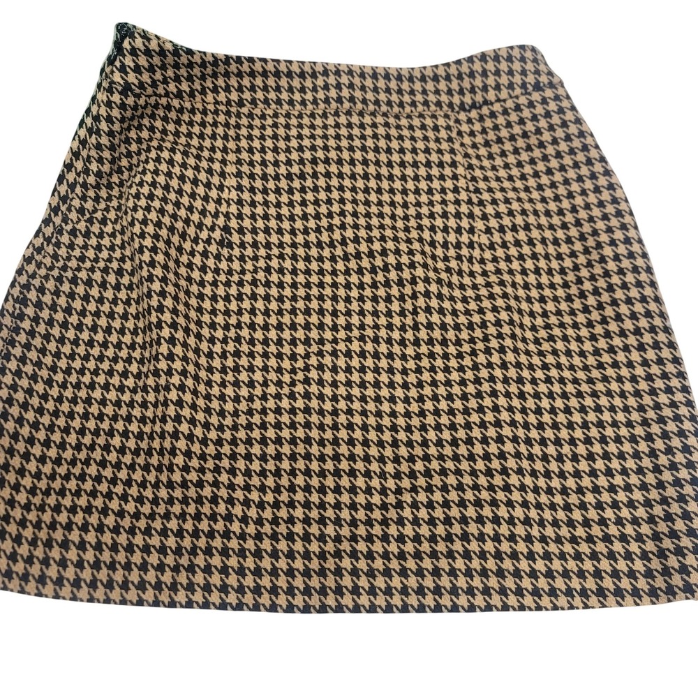 Nine West Houndstooth Mini Skirt Black Tan Size M‎